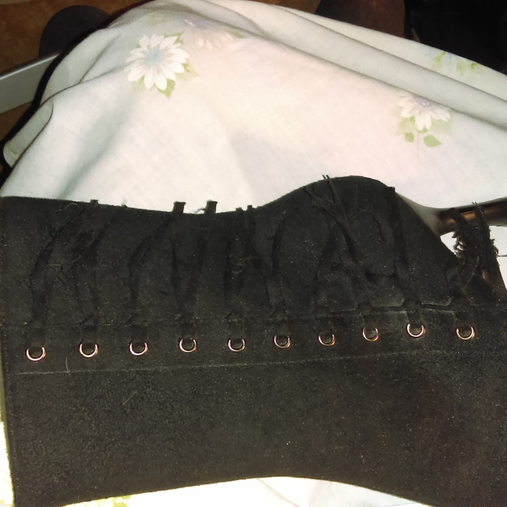 Nature Breeze Black Faux suede boots sz 6 1/2 New! - Picture 8 of 8